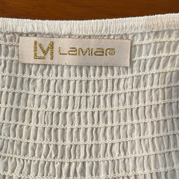 Sexy Frayed Denim and White Cotton Sundress - Picture 6 of 11